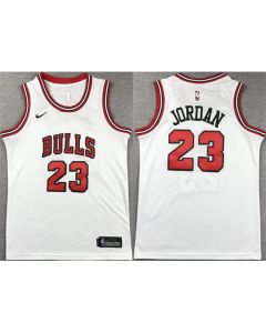 Youth Chicago Bulls #23 Michael Jordan White Stitched Basketball Jersey (White)