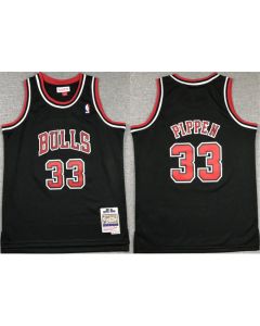 Youth Chicago Bulls #33 Scottie Pippen Black Stitched Basketball Jersey