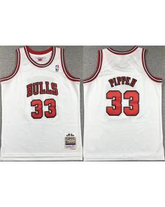 Youth Chicago Bulls #33 Scottie Pippen White Stitched Basketball Jersey