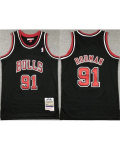 Youth Chicago Bulls #91 Dennis Rodman Black Stitched Basketball Jersey