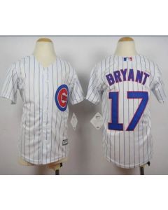Youth Chicago Cubs #17 Kris Bryant White Cool Base Stitched MLB Jersey