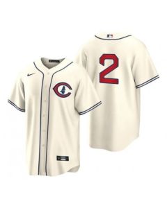Youth Chicago Cubs #2 Nino Hoerner 2022 Cream Field of Dreams Cool Base Stitched Baseball Jersey (Cream)