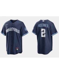 Youth Chicago Cubs #2 Nino Hoerner Navy City Connect Cool Base Stitched Baseball Jersey (Navy)