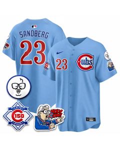 Youth Chicago Cubs #23 Ryne Sandberg Blue 150th Anniversary Stitched Baseball Jersey