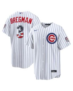 Youth Chicago Cubs #3 Alex Bregman Nike White USA 250 Fourth of July Home Stadium Jersey (White)