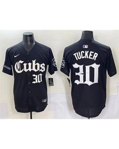 Youth Chicago Cubs #30 Kyle Tucker Black "Gothic North Side Edition" Vapor Premier Limited Stitched Baseball Jersey