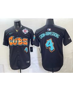 Youth Chicago Cubs #4 Pete Crow-Armstrong Black 150th Anniversary Stitched Baseball Jersey (Black)