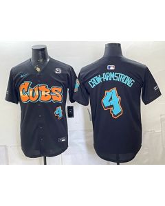 Youth Chicago Cubs #4 Pete Crow-Armstrong Black With Patch Stitched Baseball Jersey
