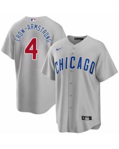 Youth Chicago Cubs #4 Pete Crow-Armstrong Grey Cool Base Stitched Baseball Jersey (Grey)