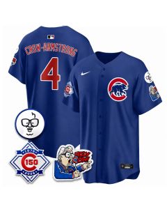 Youth Chicago Cubs #4 Pete Crow-Armstrong Royal 150th Anniversary Stitched Baseball Jersey (Royal)