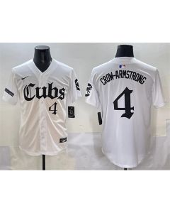 Youth Chicago Cubs #4 Pete Crow-Armstrong White "Gothic North Side Edition" Vapor Premier Limited Stitched Baseball Jersey (White)