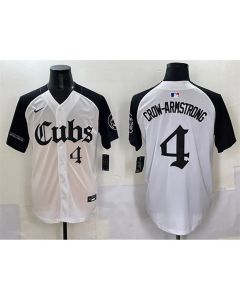 Youth Chicago Cubs #4 Pete Crow-Armstrong White "Gothic North Side Edition" Vapor Premier Limited Stitched Baseball Jersey