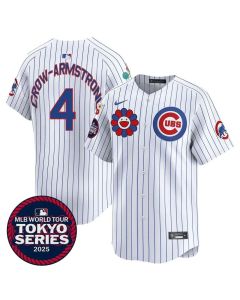 Youth Chicago Cubs #4 Pete Crow-Armstrong White Tokyo 2025 Cool Base Stitched Baseball Jersey (White)