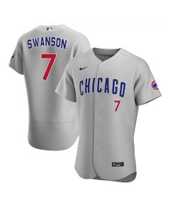 Youth Chicago Cubs #7 Dansby Swanson Grey Flex Base Stitched Baseball Jersey (Grey)