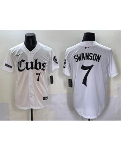 Youth Chicago Cubs #7 Dansby Swanson White "Gothic North Side Edition" Vapor Premier Limited Stitched Baseball Jersey (White)
