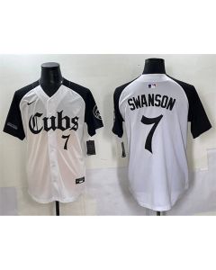 Youth Chicago Cubs #7 Dansby Swanson White "Gothic North Side Edition" Vapor Premier Limited Stitched Baseball Jersey