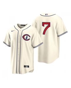Youth Chicago Cubs #7 Yan Gomes 2022 Cream Field of Dreams Cool Base Stitched Baseball Jersey (Cream)