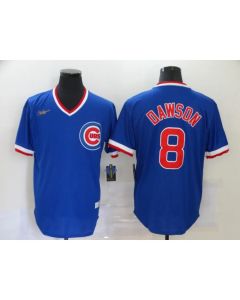 Youth Chicago Cubs #8 Andre Dawson Blue Throwback Cool Base Stitched Jersey (Blue)