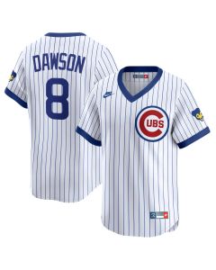 Youth Chicago Cubs #8 Andre Dawson Nike White Throwback Cooperstown Collection Limited Jersey (White)