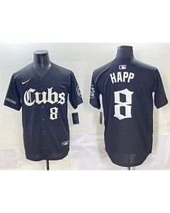 Youth Chicago Cubs #8 Ian Happ Black "Gothic North Side Edition" Vapor Premier Limited Stitched Baseball Jersey