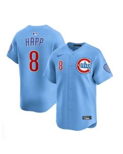 Youth Chicago Cubs #8 Ian Happ Blue 2024/25 2nd Alternate Limited Stitched Baseball Jersey (Blue)