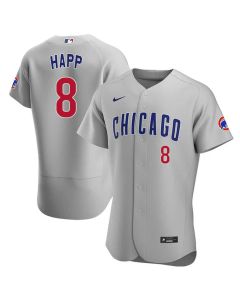Youth Chicago Cubs #8 Ian Happ Grey Cool Base Stitched Baseball Jersey (Grey)