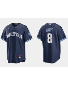 Youth Chicago Cubs #8 ian Happ Navy City Connect Cool Base Stitched Baseball Jersey (Navy)