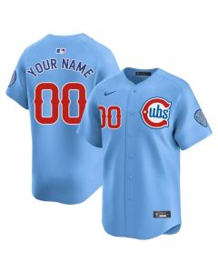 Youth Chicago Cubs Nike Light Blue 2nd Alternate Limited Custom Jersey
