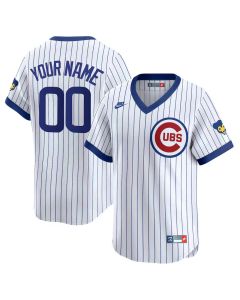 Youth Chicago Cubs Nike White Throwback Cooperstown Collection Limited Custom Jersey (White)