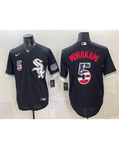 Youth Chicago White Sox #5 Munetaka Murakami Black 2026 USA 250 Fourth of July Baseball Jersey (Black White)