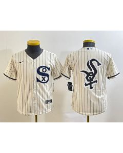 Youth Chicago White Sox Cream Team Big Logo Stitched Jersey 01