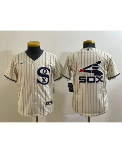 Youth Chicago White Sox Cream Team Big Logo Stitched Jersey 03