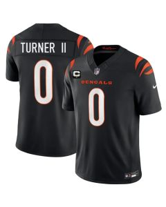 Youth Cincinnati Bengals #0 DJ Turner II Black 2026 1-Star C Patch Vapor F.U.S.E. Untouchable Limited Jersey