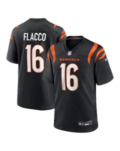 Youth Cincinnati Bengals #16 Joe Flacco Black Team Game Jersey (Black)