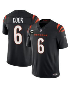 Youth Cincinnati Bengals #6 Bryan Cook Black 2026 1-Star C Patch Vapor F.U.S.E. Untouchable Limited Jersey