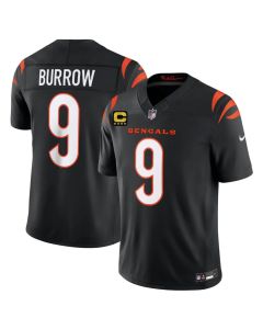Youth Cincinnati Bengals #9 Joe Burrow Black 2026 4-Star C Patch Vapor F.U.S.E. Untouchable Limited Jersey