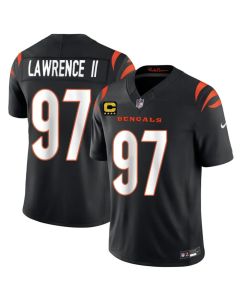 Youth Cincinnati Bengals #97 Dexter Lawrence II Black 2026 4-Star C Patch Vapor F.U.S.E. Untouchable Limited Jersey