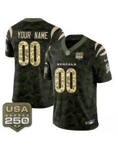 Youth Cincinnati Bengals Camo 2026 Salute to Service Vapor F.U.S.E. Limited Custom Jersey (Style 2)