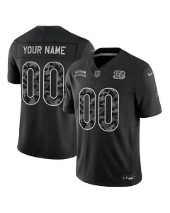 Youth Cincinnati Bengals Nike Black 2026 Salute to Service Vapor F.U.S.E. Limited Custom Jersey