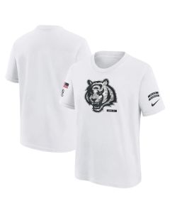 Youth Cincinnati Bengals White 2024 Salute To Service T-Shirt (White)