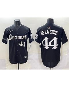 Youth Cincinnati Reds #44 Elly De La Cruz Black "Gothic Queen City Edition" Vapor Premier Limited Stitched Baseball Jersey (Black)