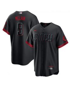 Youth Cincinnati Reds #9 Matt McLain Black 2023 City Connect Stitched Baseball Jersey