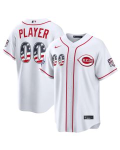 Youth Cincinnati Reds Nike White 2026 All-Star Edition Stars & Stripes Stadium Custom Jersey (White)