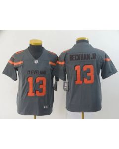 Youth Cleveland Browns #13 Odell Beckham Jr. Gray Inverted Legend Stitched NFL Jersey