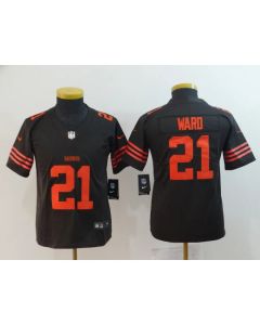 Youth Cleveland Browns #21 Denzel Ward Brown Color Rush Stitched NFL Limited Jersey