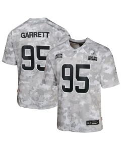 Youth Cleveland Browns Myles Garrett Arctic Camo 2024 Salute to Service Game Jersey (Camo)