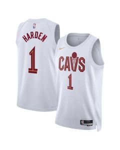 Youth Cleveland Cavaliers #1 James Harden White 2024 Draft Association Edition Stitched Jersey (White)
