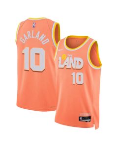Youth Cleveland Cavaliers #10 Darius Garland Orange 2025/26 Swingman City Edition Jersey