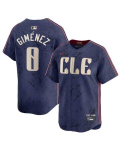 Youth Cleveland Guardians #0 Andres Gimenez Navy 2024 City Connect Limited Stitched Baseball Jersey