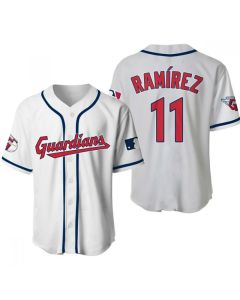 Youth Cleveland Guardians #11 Jose Ramirez White Stitched Jersey